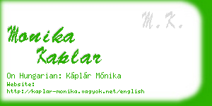 monika kaplar business card