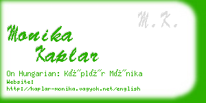 monika kaplar business card